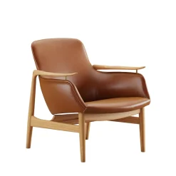 53 Lænestol, eg klar olie af Finn Juhl