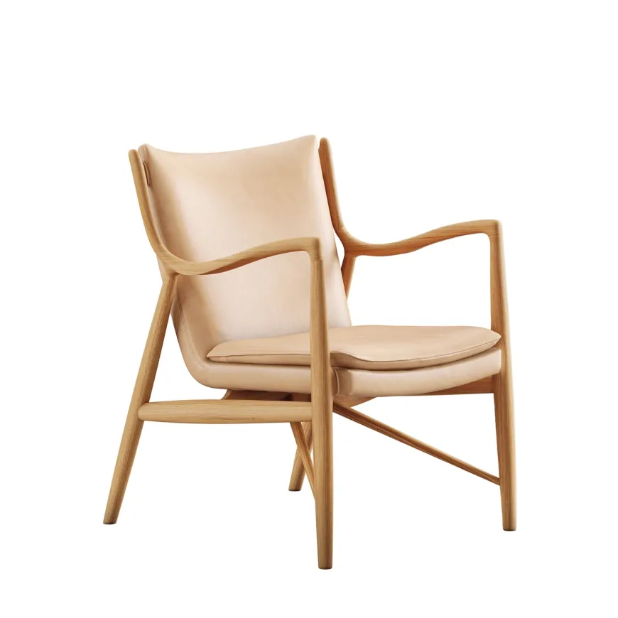 45 Lænestol, eg klar olie af Finn Juhl