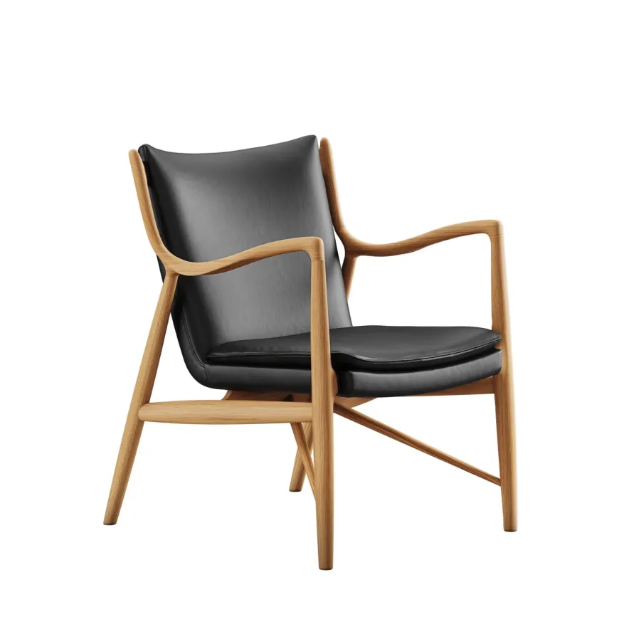 45 Lænestol, eg klar olie af Finn Juhl