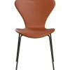 3107 Stol, fuldpolstret Essential læder valnød/brown bronze stel af Arne Jacobsen