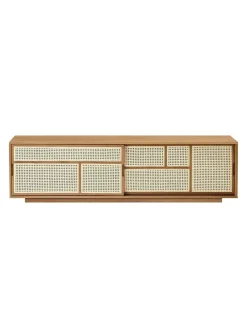Air Sideboard Low, oak/cane fra Design House Stockholm