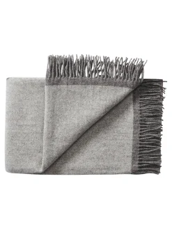 Alrø Plaid, grey navy fra Silkeborg Uldspinderi