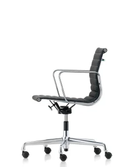 Aluminium Chair EA 117 Kontorstol, sort læder fra Vitra