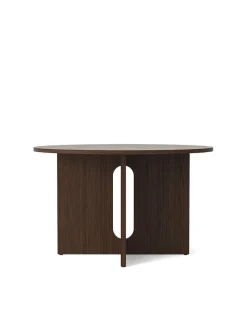 Androgyne Dining Table Ø120 dark stained oak, sand sten fra Audo Copenhagen