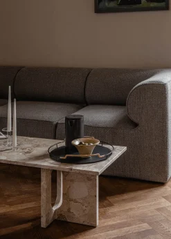 Androgyne Lounge Table, grey galaxy marble/wood fra Audo Copenhagen