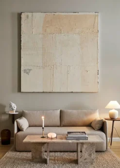 Androgyne Lounge Table, grey galaxy marble/wood fra Audo Copenhagen