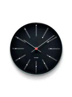 Bankers club vægur af Arne Jacobsen i sort (Ø: 21)