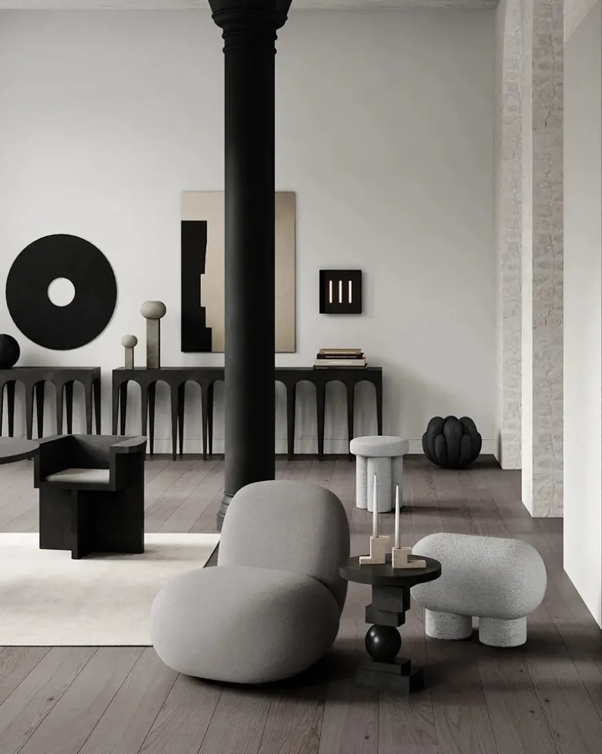 Big Foot Bench Petit, bouclé fra 101 Copenhagen