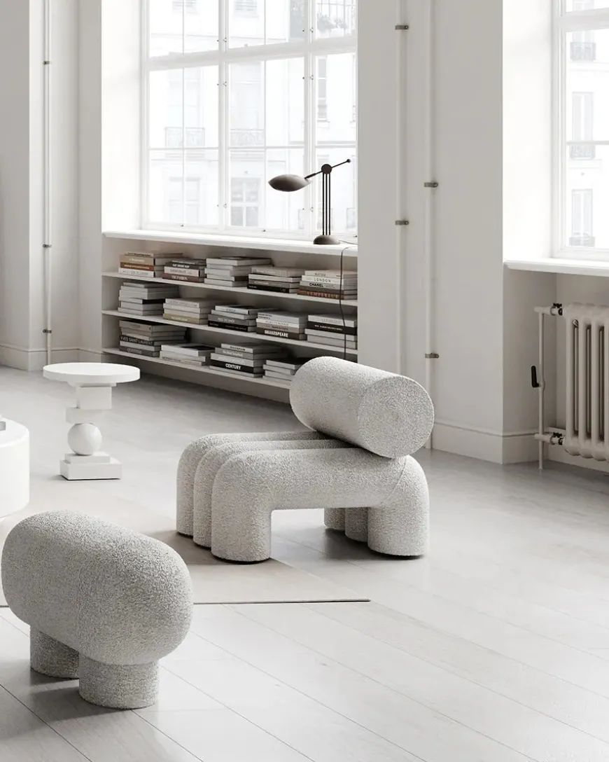 Big Foot Bench Petit, bouclé fra 101 Copenhagen