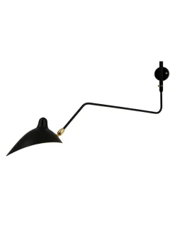 Big Wall Lamp w/1 Curved Arm af Serge Mouille