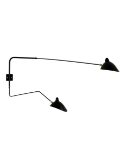 Big Wall Lamp w/2 Rotating Arms, 1 Straight, 1 Curved af Serge Mouille