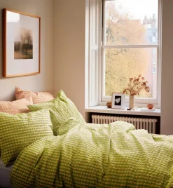 Bæk & Bølge Sengetøj, grøn/sand fra Juna