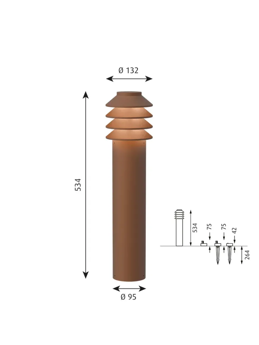 Bysted Garden Corten, Lav fra Louis Poulsen