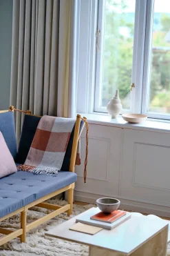 Caracas Plaid, marina fra Silkeborg Uldspinderi