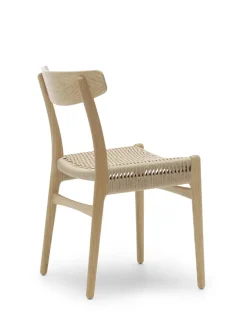 CH23 Spisestol, sort eg med sort flet af Hans J. Wegner