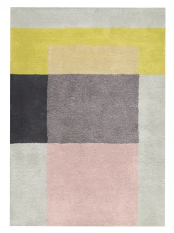 Colour tæppe, grå/rose/gul fra Hay
