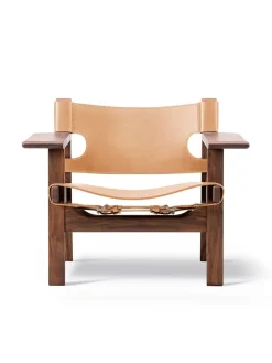 Den Spanske Stol i cognac læder, valnød olie af Børge Mogensen
