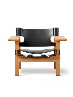 Den Spanske Stol i cognac læder, valnød olie af Børge Mogensen