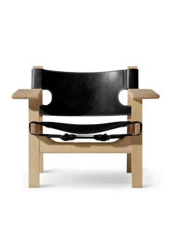 Den Spanske Stol i cognac læder, eg olie af Børge Mogensen