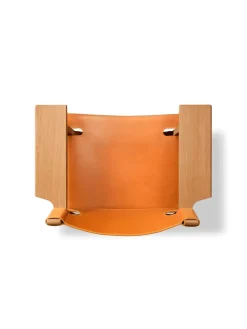 Den Spanske Stol i mørkebrun læder, valnød olie af Børge Mogensen