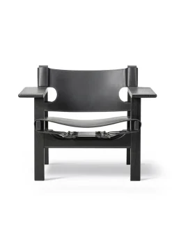 Den Spanske Stol i mørkebrun læder, Røget eg olie af Børge Mogensen