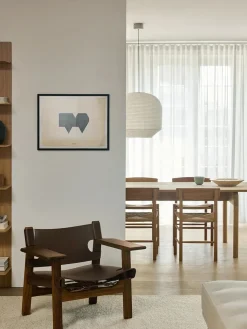 Den Spanske Stol i naturfarvet læder, valnød olie af Børge Mogensen