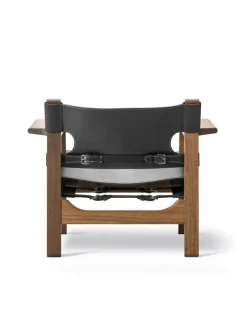 Den Spanske Stol i naturfarvet læder, valnød olie af Børge Mogensen