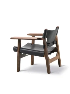 Den Spanske Stol i naturfarvet læder, eg olie af Børge Mogensen