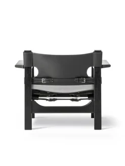 Den Spanske Stol i naturfarvet læder, eg sæbe af Børge Mogensen