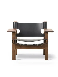 Den Spanske Stol i naturfarvet læder, eg sæbe af Børge Mogensen