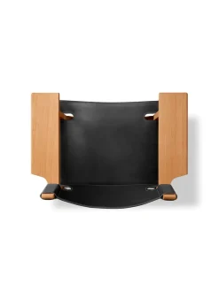 Den Spanske Stol i sort læder, røget eg olie af Børge Mogensen