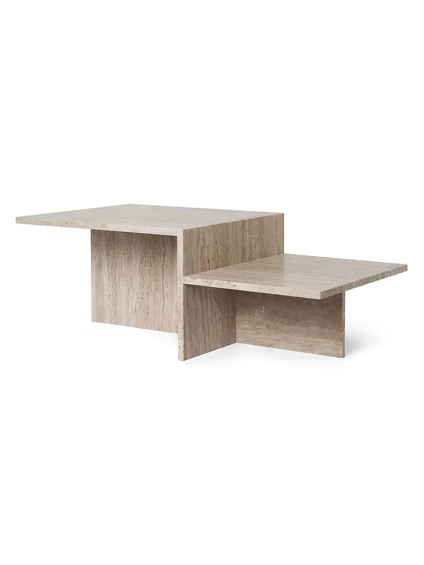 Distinct Coffee Table, Dark Brown Travertine fra Ferm Living
