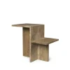 Distinct Side Table, Dark Brown Travertine fra Ferm Living