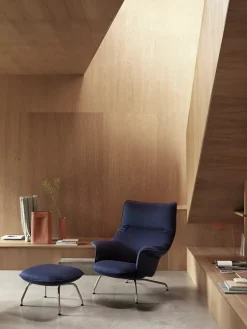 Doze Lounge Chair inkl. Fodskammel, cognac refine leather fra Muuto