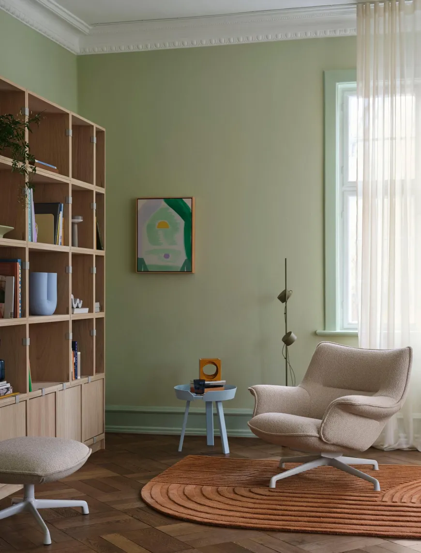 Doze Lounge Chair, Low Back, Heath tekstil, Tube base fra Muuto