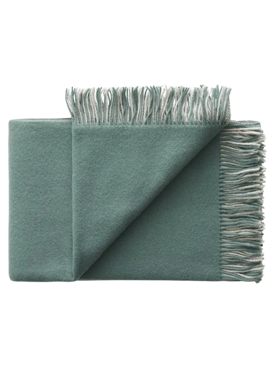 Drejø Plaid, aqua fra Silkeborg Uldspinderi