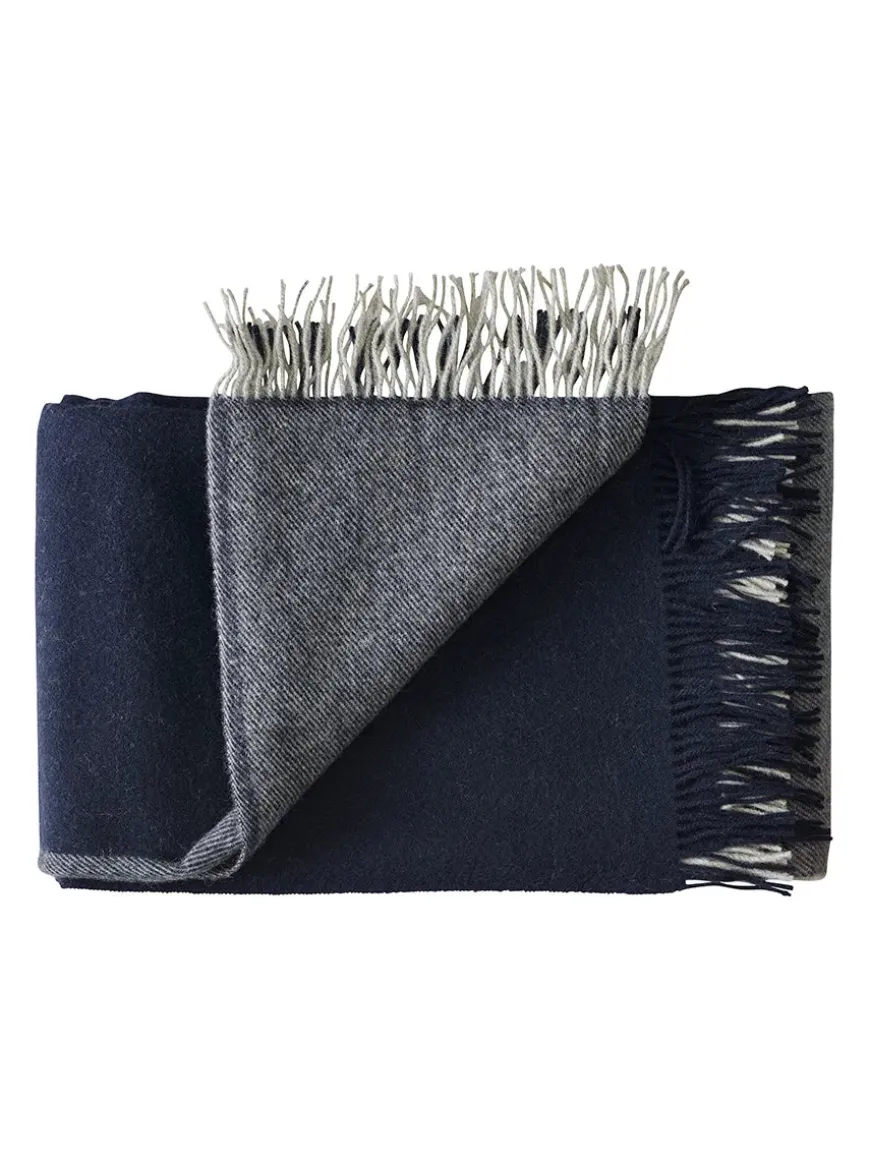 Drejø Plaid, aqua fra Silkeborg Uldspinderi