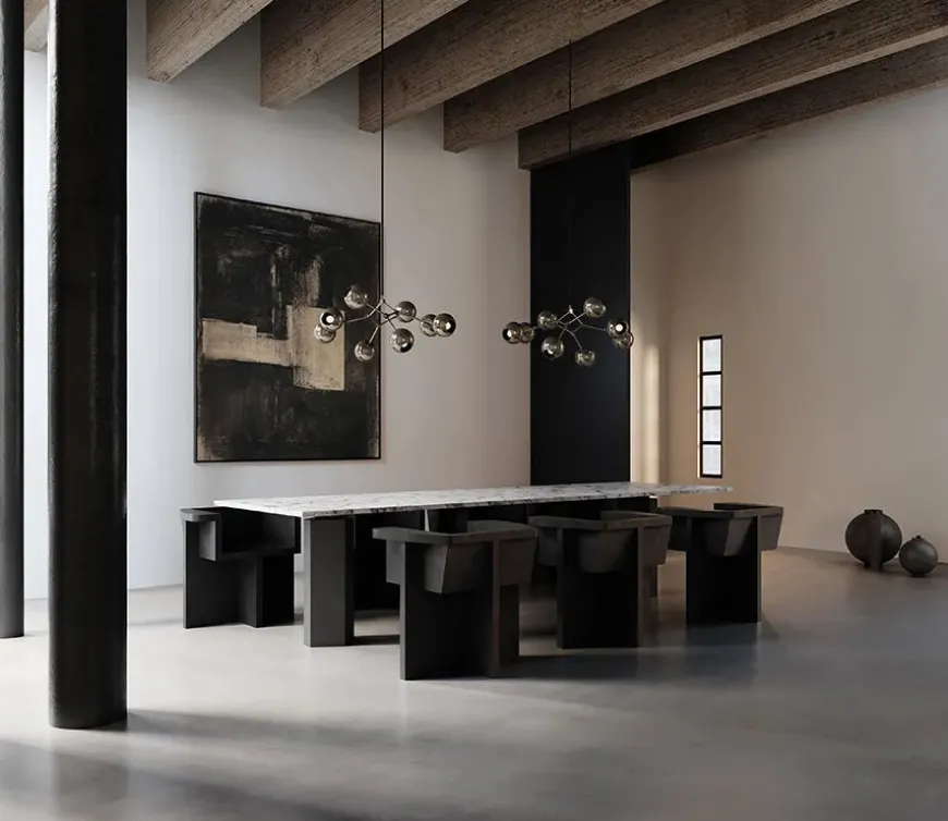 Drop Chandelier Globe, Mini, Burned Black fra 101 Copenhagen