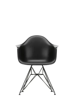 Eames Plastic Armchair DAR, sort pulverlakering fra Vitra