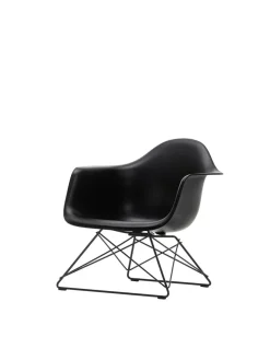 Eames Plastic Armchair LAR, sortlakeret fra Vitra