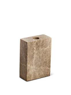 Epode Lysestage 8,5 cm, travertin silver fra Wabi Sabi Nordic