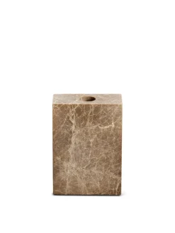 Epode Lysestage 8,5 cm, travertin silver fra Wabi Sabi Nordic