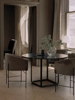 Florence spisebord Ø120, black marquina fra New Works