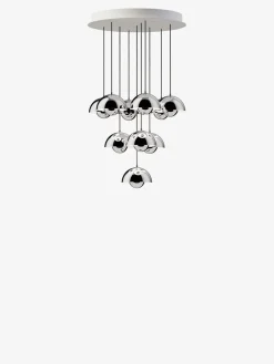 Flowerpot Chandelier VP10, 10 pendants reversed fra &Tradition