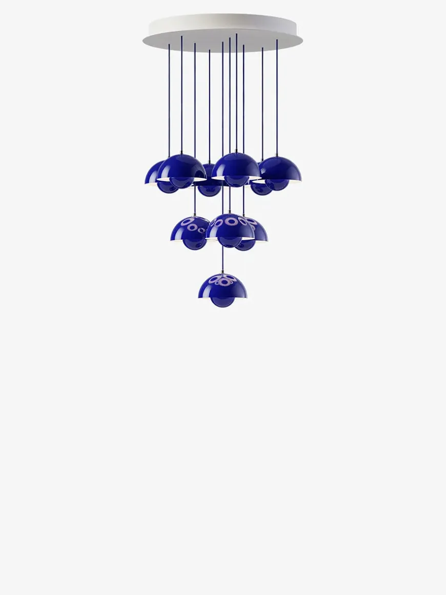 Flowerpot Chandelier VP10, 10 pendants reversed fra &Tradition