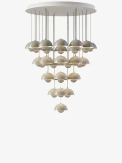 Flowerpot Chandelier VP10, 10 pendants reversed fra &Tradition