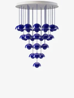 Flowerpot Chandelier VP10, 10 pendants reversed fra &Tradition
