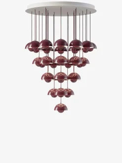 Flowerpot Chandelier VP10, 10 pendants reversed fra &Tradition