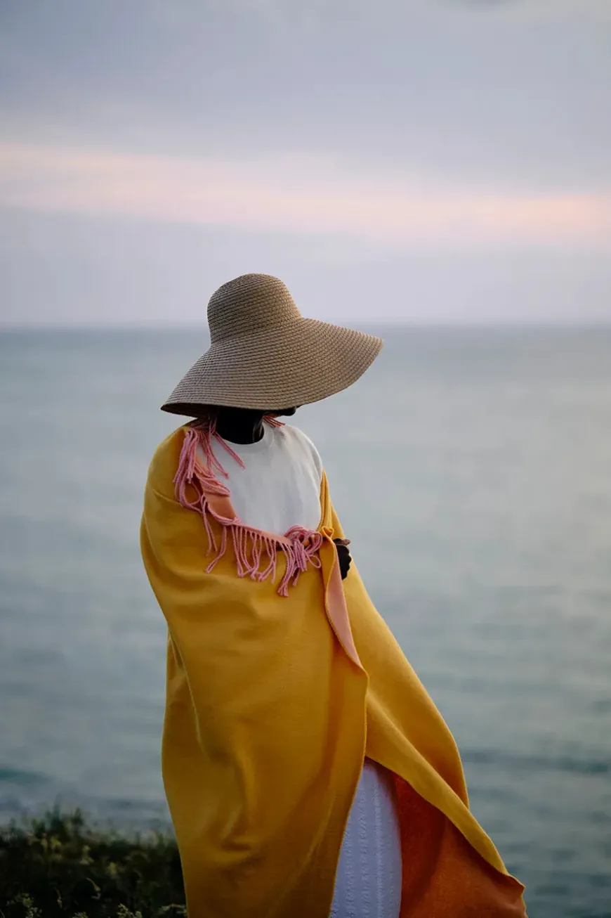 Franja Plaid, green/orange fra Silkeborg Uldspinderi