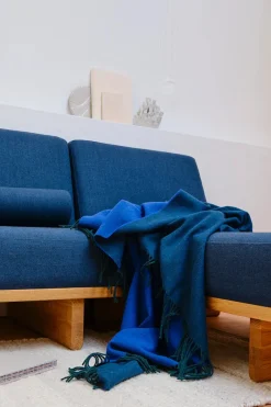 Franja Plaid, pink/white fra Silkeborg Uldspinderi